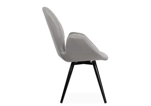 Кресло Муат крутящееся серый / черный глянец 566491 Woodville, серый/велюр, ножки/металл/чёрный, размеры - ****630*650мм фото 5