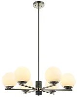 Люстра подвесная Sharo 2150/11/06P Stilfort белая на 6 ламп, основание никель в стиле современный шар