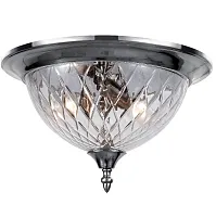 Люстра потолочная NUOVO PL3 CHROME Crystal Lux прозрачная на 3 лампы, основание хром в стиле классический 