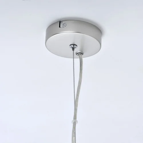 Светильник подвесной Тетро 673014604 DeMarkt прозрачный янтарный 4 лампы, основание серебряное в стиле современный  фото 9