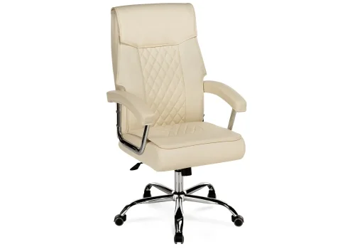 Компьютерное кресло Darin cream 15251 Woodville, бежевый/искусственная кожа, ножки/металл/хром, размеры - *1250***640*730 фото 5