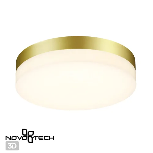 Потолочный светильник LED Opal 358884 Novotech уличный IP54 золотой 1 лампа, плафон белый в стиле хай-тек современный LED фото 2