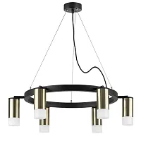 Люстра подвесная Rullo LR0163161 Lightstar бронзовая на 6 ламп, основание чёрное в стиле хай-тек Люстра подвесная Rullo LR0163161 Lightstar бронзовая на 6 ламп, основание чёрное в стиле хай-тек