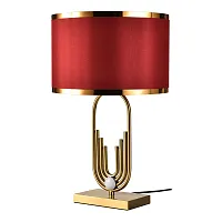 Настольная лампа Randolph LSP-0617 Lussole красная 1 лампа, основание бронзовое металл в стиле современный 