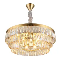 Люстра подвесная Francheska APL.837.03.10 Aployt янтарная на 10 ламп, основание бронзовое в стиле классический 