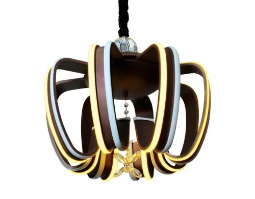 Люстра подвесная LED с пультом Line FL114 Ambrella light коричневая на 1 лампа, основание коричневое в стиле хай-тек с пультом