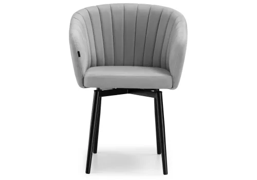 Деревянный стул Моншау velutto 52 / черный 462148 Woodville, серый/велюр, ножки/металл/чёрный, размеры - ****600*530 фото 3