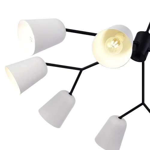 Люстра потолочная Mario SLE155942-08 Evoluce белая на 8 ламп, основание чёрное в стиле современный  фото 3