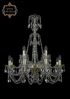 Люстра подвесная хрустальная 11.11.8+4.240.XL-78.Gd.Sp Bohemia Art Classic прозрачная на 12 ламп, основание золотое в стиле классический Люстра подвесная хрустальная 11.11.8+4.240.XL-78.Gd.Sp Bohemia Art Classic прозрачная на 12 ламп, основание золотое в стиле классический
