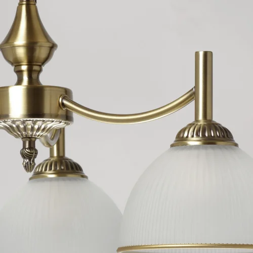 Люстра потолочная Олимп 318015503 MW-Light белая на 3 лампы, основание латунь бронзовое в стиле классический кантри  фото 6