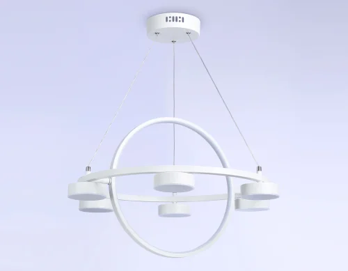 Люстра подвесная LED с пультом FL51772 Ambrella light белая на 1 лампа, основание белое в стиле современный хай-тек с пультом фото 5