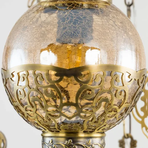 Светильник подвесной Каир CL419133 Citilux янтарный 3 лампы, основание бронзовое в стиле восточный каскад фото 6