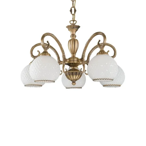 Люстра подвесная  L 8400/5 Reccagni Angelo белая на 5 ламп, основание античное бронза в стиле классический  фото 2