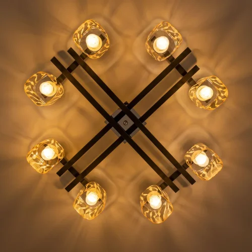 Люстра потолочная Сафари CL145281 Citilux прозрачная на 8 ламп, основание коричневое венге в стиле современный  фото 5