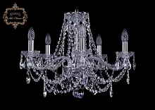 Люстра подвесная хрустальная 11.25.5.200.Cr.Sp Bohemia Art Classic прозрачная на 5 ламп, основание хром в стиле классический Люстра подвесная хрустальная 11.25.5.200.Cr.Sp Bohemia Art Classic прозрачная на 5 ламп, основание хром в стиле классический
