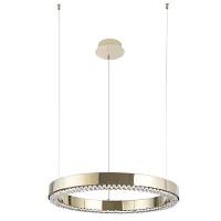 Люстра подвесная LED SATURN SP30W LED GOLD Crystal Lux прозрачная на 1 лампа, основание золотое в стиле современный кольца