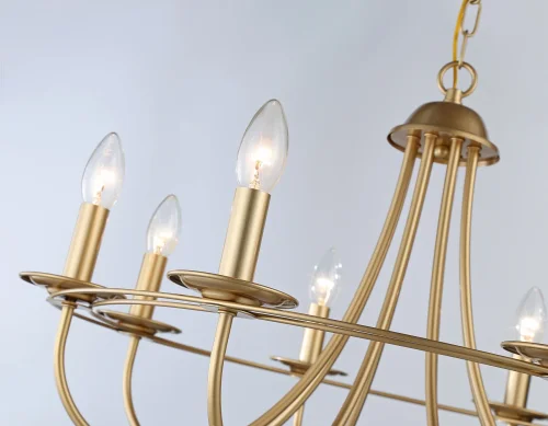 Люстра подвесная TR9616 Ambrella light без плафона на 8 ламп, основание золотое в стиле современный  фото 5