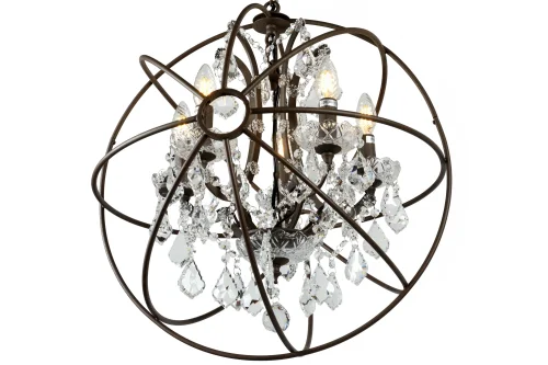 Люстра подвесная Balance Loft 214-5 iLamp коричневая прозрачная на 5 ламп, основание коричневое в стиле современный американский лофт  фото 3