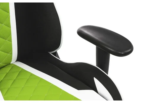 Кресло игровое Prime черное / зеленое 1858 Woodville, зелёный/ткань, ножки/металл/чёрный, размеры - *1310***700*700 фото 6
