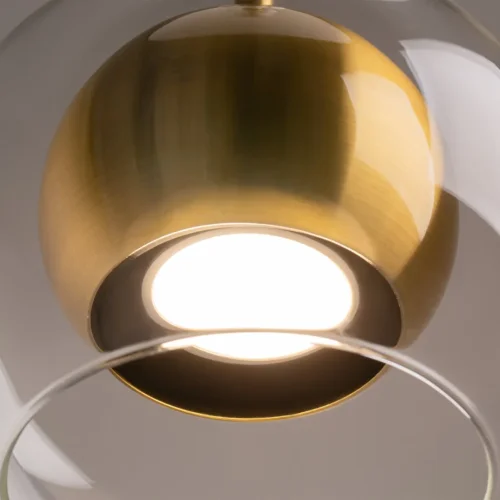 Светильник подвесной Ros MOD227PL-01BS Maytoni прозрачный латунь 1 лампа, основание латунь в стиле современный шар фото 4