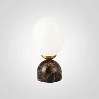 Настольная лампа Marble Fire balloon mini 85642-22 ImperiumLoft белая 1 лампа, основание коричневое мрамор металл в стиле современный 
