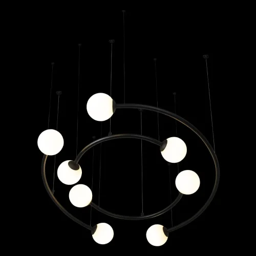 Люстра подвесная Infinite 10155/800 Black LOFT IT белая на 8 ламп, основание чёрное в стиле современный шар фото 4