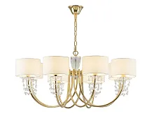 Люстра подвесная 4368/C gold Newport бежевая на 8 ламп, основание золотое в стиле современный американский 