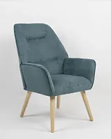 Кресло Стерн тёмно-бирюзовый УТ000037085 Stool Group, голубой синий/ткань, ножки/дерево/бежевый коричневый, размеры - *930***630*680мм