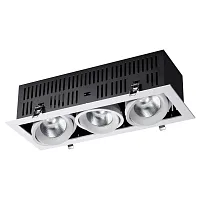 Светильник карданный LED Gesso 358442 Novotech белый 3 лампы, основание чёрное в стиле хай-тек современный 