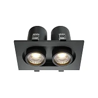 Светильник точечный LED Hidden DL045-02-10W4K-B Maytoni чёрный 2 лампы, основание чёрное в стиле современный хай-тек 