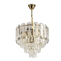 Люстра подвесная Аделард 642019306 DeMarkt прозрачная на 6 ламп, основание бронзовое в стиле классический современный Люстра подвесная Аделард 642019306 DeMarkt прозрачная на 6 ламп, основание бронзовое в стиле классический современный