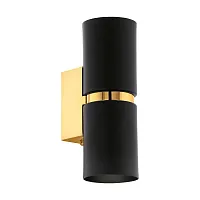 Бра LED PASSA 95364 Eglo чёрный 2 лампы, основание золотое жёлтое чёрное в стиле минимализм современный 