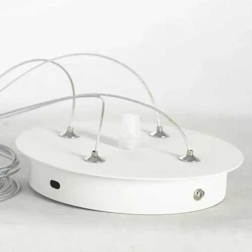 Люстра подвесная LSP-8716 Lussole прозрачная на 5 ламп, основание белое в стиле современный  фото 5
