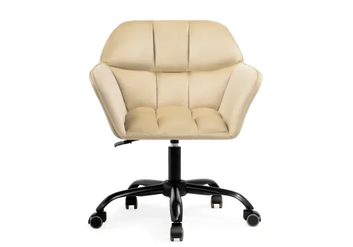Компьютерное кресло Анко бежевое  566499 Woodville, бежевый/велюр, ножки/пластик/чёрный, размеры - *860***630*600 фото 2