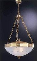 Люстра подвесная  L 750/3 Reccagni Angelo белая на 3 лампы, основание золотое в стиле классический 