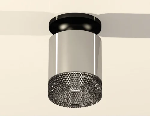 Светильник накладной Techno spot XS7405024 Ambrella light серебряный 1 лампа, основание чёрное в стиле хай-тек современный круглый фото 2