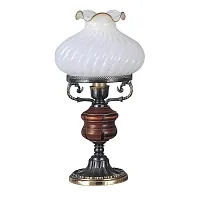 Настольная лампа P 760 M Reccagni Angelo белая 1 лампа, основание бронзовое коричневое латунь дерево металл в стиле классический 