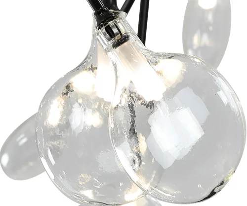 Люстра подвесная Ветта 07521-45,19(21) Kink Light прозрачная на 45 ламп, основание чёрное в стиле современный флористика ветви фото 2