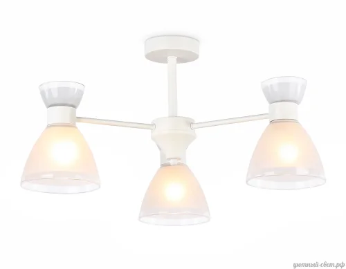 Люстра потолочная TR3177 Ambrella light белая на 3 лампы, основание белое в стиле современный 