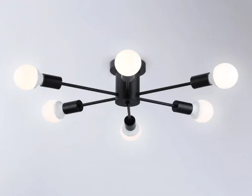 Люстра потолочная TR80402 Ambrella light без плафона на 6 ламп, основание чёрное в стиле современный  фото 3