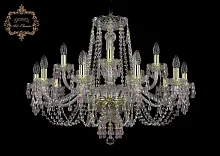 Люстра подвесная хрустальная 11.24.10+5.300.Gd.V7010 Богемиа Арт Классик прозрачная на 15 ламп, основание золотое в стиле классический Люстра подвесная хрустальная 11.24.10+5.300.Gd.V7010 Богемиа Арт Классик прозрачная на 15 ламп, основание золотое в стиле классический
