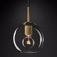 Светильник подвесной RH Utilitaire Globe Pendant Brass 123652-22 ImperiumLoft прозрачный 1 лампа, основание латунь в стиле лофт 