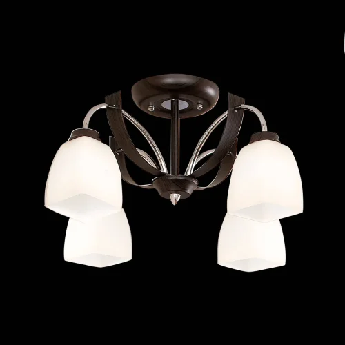 Люстра потолочная Крокус CL128141 Citilux белая на 4 лампы, основание коричневое хром серое в стиле современный  фото 2