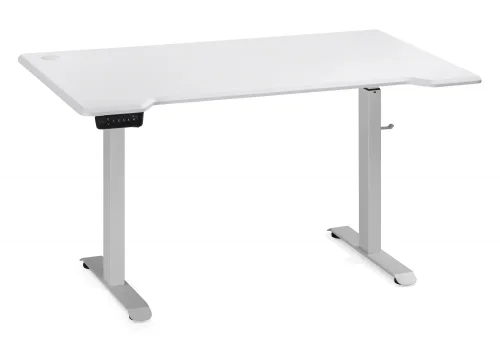 Компьютерный стол Маркос с механизмом подъема 140х80х75 белый / шагрень белая 578485 Woodville столешница белая из мдф фото 2