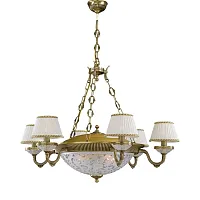 Люстра подвесная  L 6402/6+4 Reccagni Angelo белая на 10 ламп, основание античное бронза в стиле классический 
