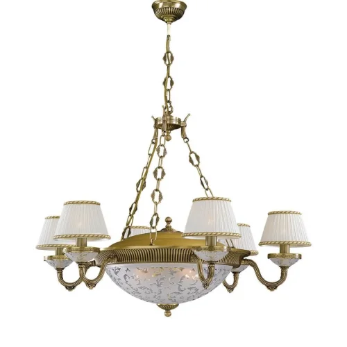 Люстра подвесная  L 6402/6+4 Reccagni Angelo белая на 10 ламп, основание античное бронза в стиле классический 