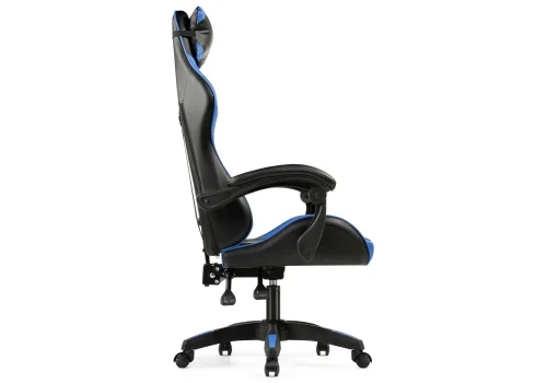 Кресло игровое Rodas black / blue 15245 Woodville, синий/искусственная кожа, ножки/пластик/чёрный, размеры - *1310***670*600 фото 4