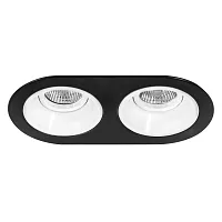 Светильник точечный Domino Round D6570606 Lightstar белый 2 лампы, основание чёрное в стиле хай-тек современный 