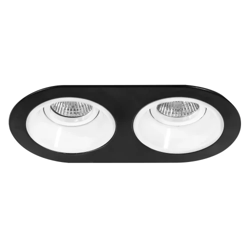 Светильник точечный Domino Round D6570606 Lightstar белый 2 лампы, основание чёрное в стиле хай-тек современный 
