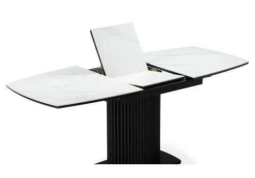Керамический стол Фестер 160(205)х90х76 белый мрамор / черный 572421 Woodville столешница белая из керамика фото 5